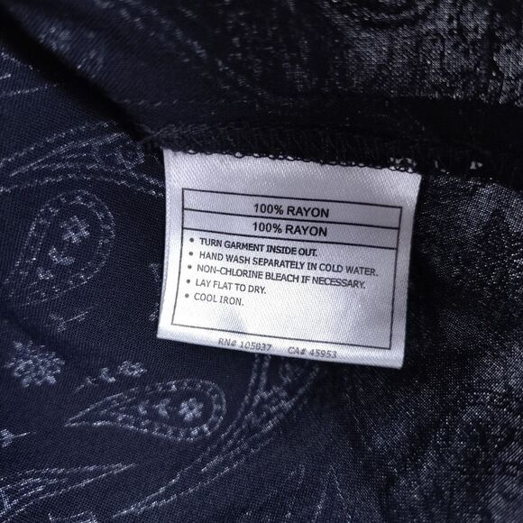 Ariat Dark Blue Western Bandana Print Tassle Batwing Blouse With Hidden Belt - Picture 5 of 7